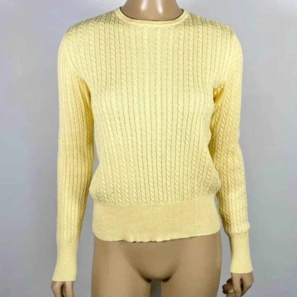 Ralph Lauren Women’s Size Medium 100% Cotton Cable Knit Sweater